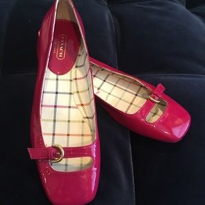 COACH Hot Pink Patent Flats Shoes